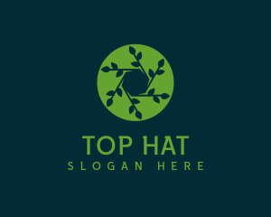 Hexagon Leaf Plant logo design