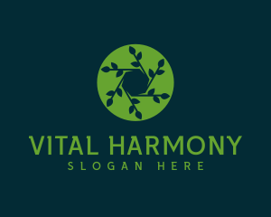 Hexagon Leaf Plant logo design