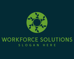 Hexagon Leaf Plant logo design