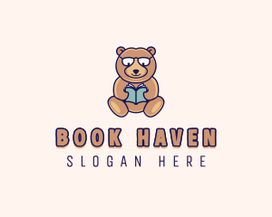 Bear Book Read logo design