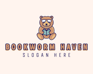 Bear Book Read logo design