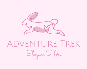 Pink Minimalist Rabbit logo design