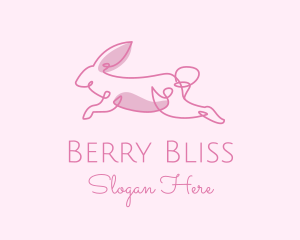 Pink Minimalist Rabbit logo design