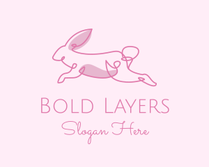 Pink Minimalist Rabbit logo design