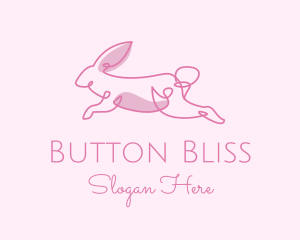 Pink Minimalist Rabbit logo design