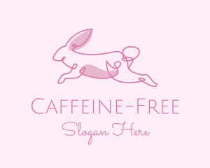 Pink Minimalist Rabbit logo design