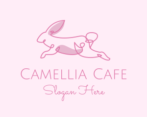 Pink Minimalist Rabbit logo design