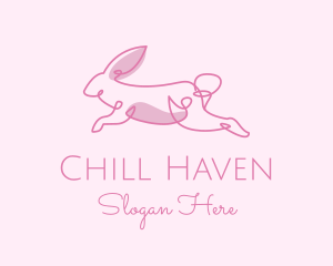 Pink Minimalist Rabbit logo design