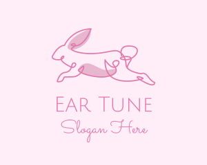 Pink Minimalist Rabbit logo