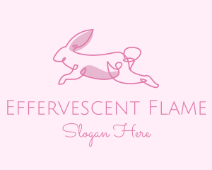 Pink Minimalist Rabbit logo design