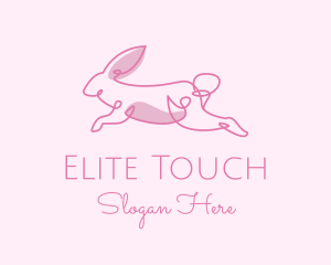 Pink Minimalist Rabbit logo design