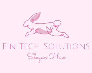 Pink Minimalist Rabbit logo design