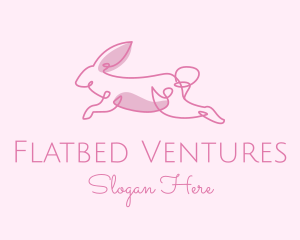 Pink Minimalist Rabbit logo design