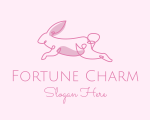 Pink Minimalist Rabbit logo design