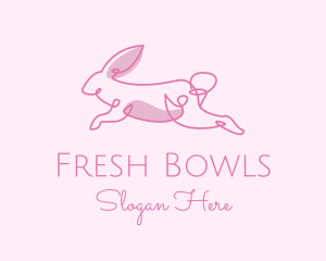 Pink Minimalist Rabbit logo design