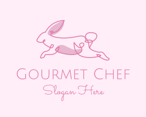 Pink Minimalist Rabbit logo design