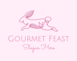 Pink Minimalist Rabbit logo design