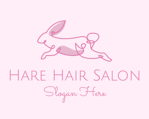 Pink Minimalist Rabbit logo