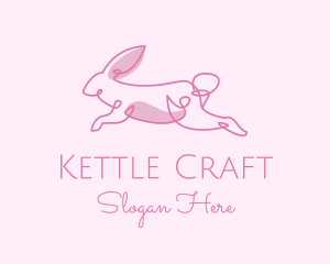 Pink Minimalist Rabbit logo design