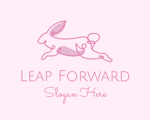 Pink Minimalist Rabbit logo