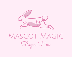 Pink Minimalist Rabbit logo design