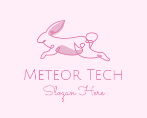 Pink Minimalist Rabbit logo design