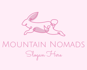 Pink Minimalist Rabbit logo design