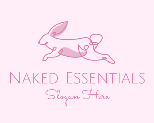 Pink Minimalist Rabbit logo design