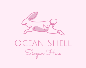 Pink Minimalist Rabbit logo design