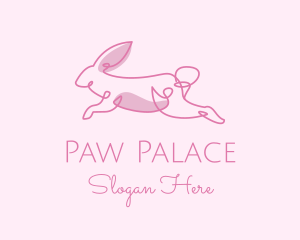 Pink Minimalist Rabbit logo