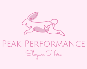 Pink Minimalist Rabbit logo design