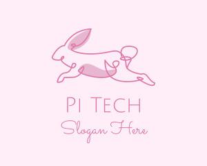 Pink Minimalist Rabbit logo design