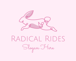 Pink Minimalist Rabbit logo design