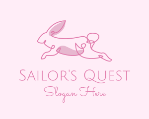 Pink Minimalist Rabbit logo design