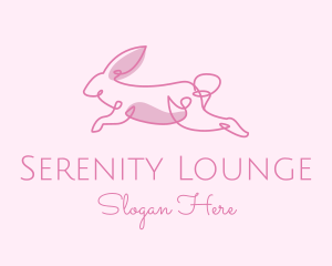 Pink Minimalist Rabbit logo design