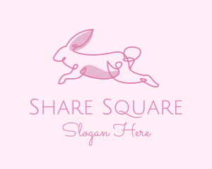 Pink Minimalist Rabbit logo design