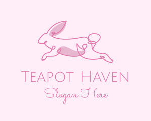 Pink Minimalist Rabbit logo design