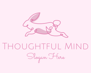 Pink Minimalist Rabbit logo design