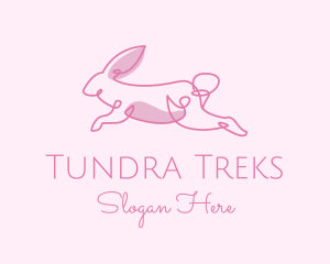 Pink Minimalist Rabbit logo design