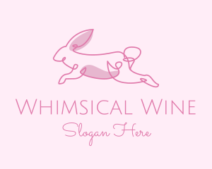 Pink Minimalist Rabbit logo design