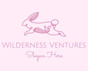 Pink Minimalist Rabbit logo design