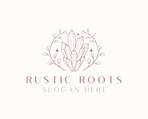 Rustic Crystal Gemstone logo design