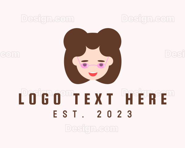 Glasses Girl Head Logo