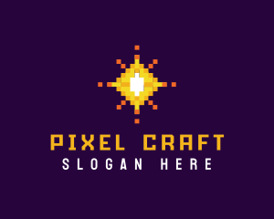 Pixel Sparkle Star logo design