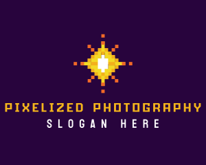 Pixel Sparkle Star logo design