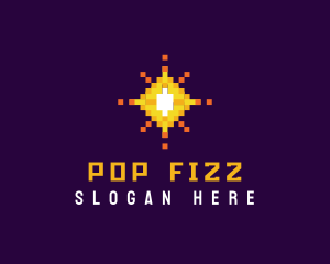 Pixel Sparkle Star logo design