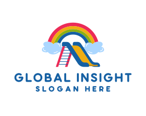 Rainbow Slide Playground Logo