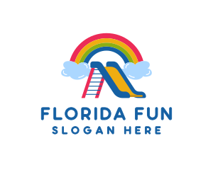 Rainbow Slide Playground logo design