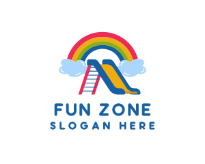 Rainbow Slide Playground logo design