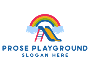 Rainbow Slide Playground logo design